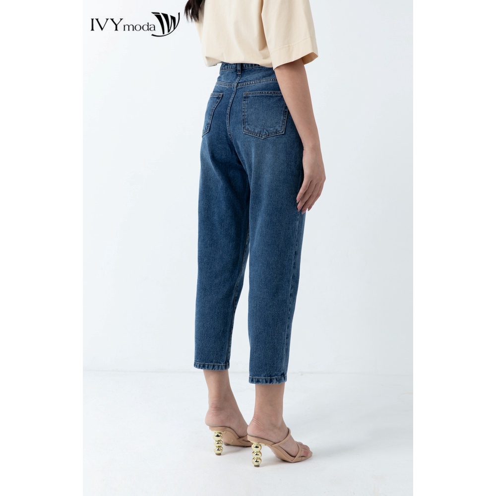 Quần jeans nữ xanh lơ IVY moda MS 25B8053