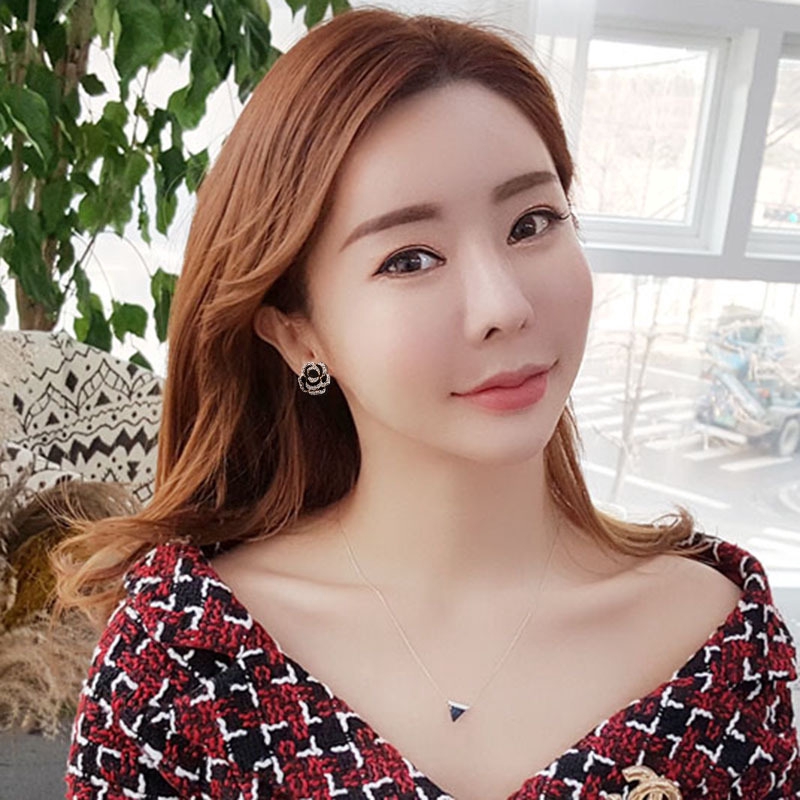 Bông Tai Mạ Bạc 925 Hình Hoa Phong Cách Retro Hàn Quốc