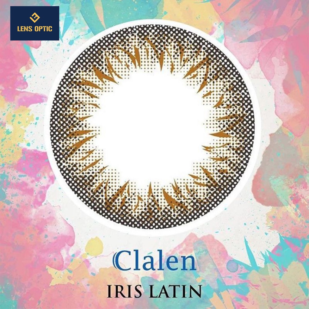Kính áp tròng 1 ngày CLALEN IRIS Latin màu nâu có độ cho mắt cận - Lens Optic