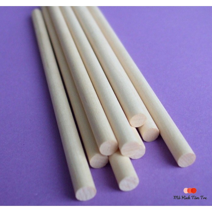 Combo 20 thanh gỗ thông tròn phi 8mm x 1m6 treo rèm , macrame