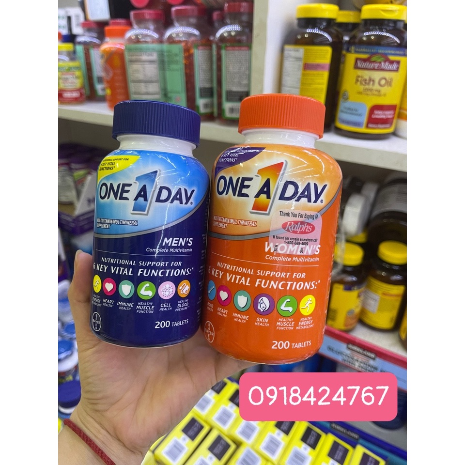 vitamin tổng hợp daily multy one a day cho nam nữ dưới 50 tuổi