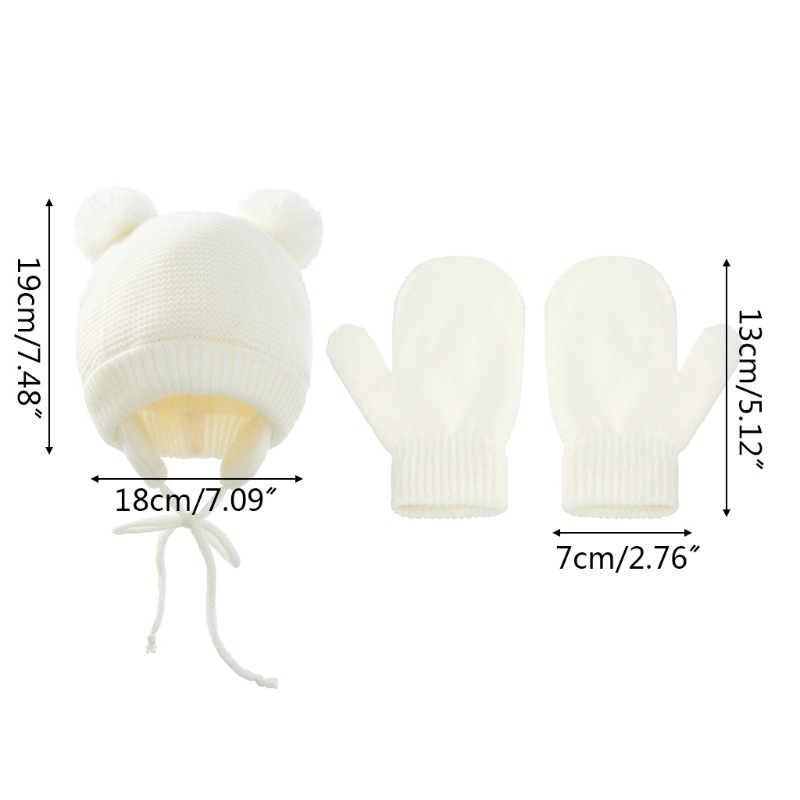 Set mũ len kèm găng tay dễ thương cho bé