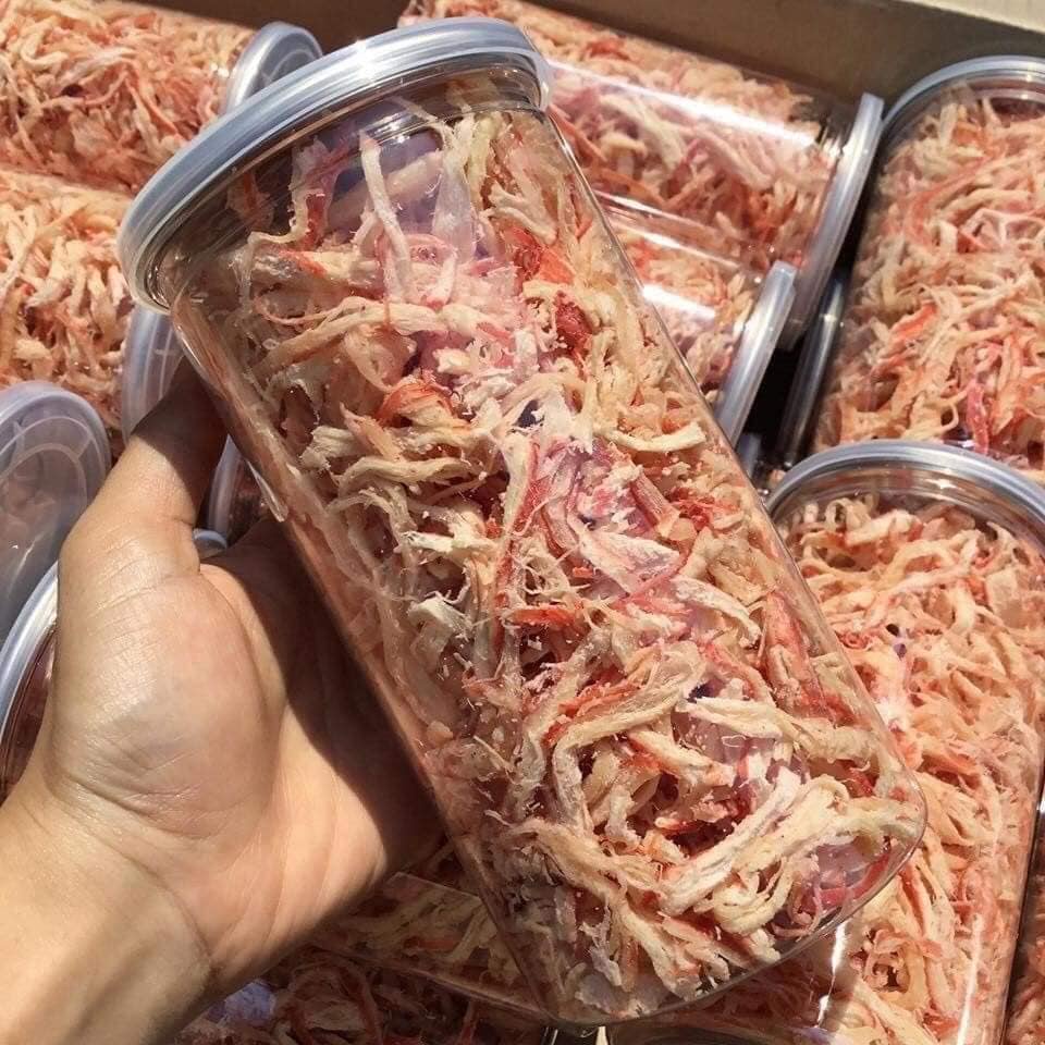 MỰC XÉ SỢI HẤP NƯỚC DỪA HŨ PET 250GR