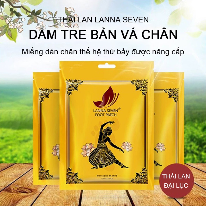 Miếng dán chân LANNA chính hãng Thái Lan (10 miếng / túi), hút ẩm, giúp ngủ ngon (LA-ZT01)