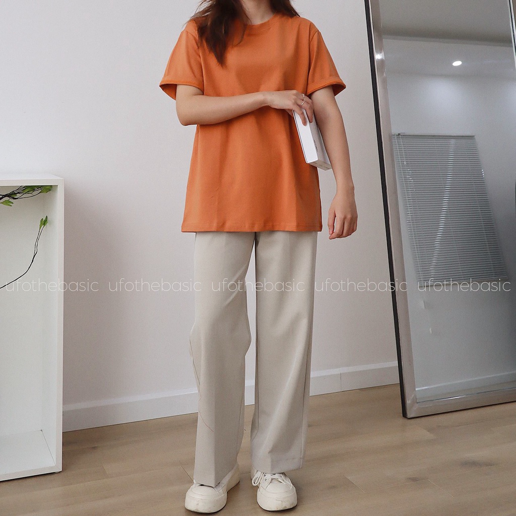 Áo phông nữ, áo thun nữ trơn freesize, chất premium cotton cao cấp co dãn - Premium Plain Tee - ufothebasic
