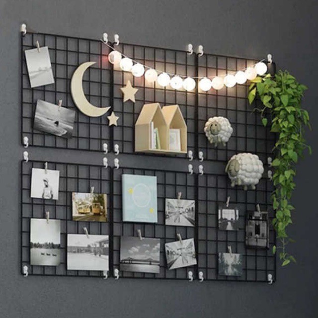 Tấm lưới trang trí phòng ngủ góc học tập quán cafe, Khung lưới dercor siêu xinh 50cm*100cm