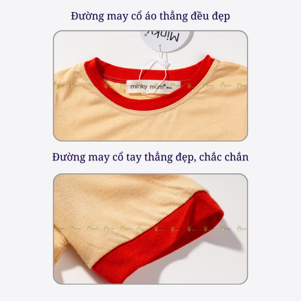 Bộ Cộc Tay Cho Bé Trai, Bé Gái MinkyMom Vải Thun Lạnh Hoạ Tiết Mavel Viền Cổ, Bộ Quần Áo Trẻ Em Mặc Nhà MKM2237