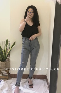 [ORDER, sẵn M] Quần jean bó rách