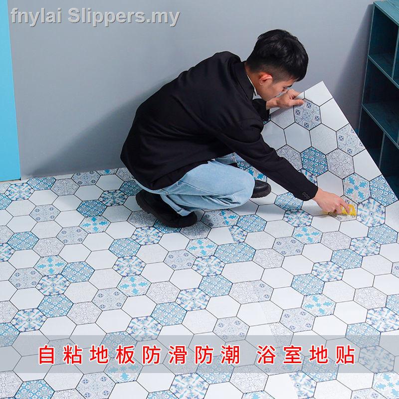 ✘☂Miếng Dán Sàn Tự Dính Họa Tiết Gạch Lát Chống Trượt Chống Nước Trang Trí Nhà Tắm Nhà Bếp