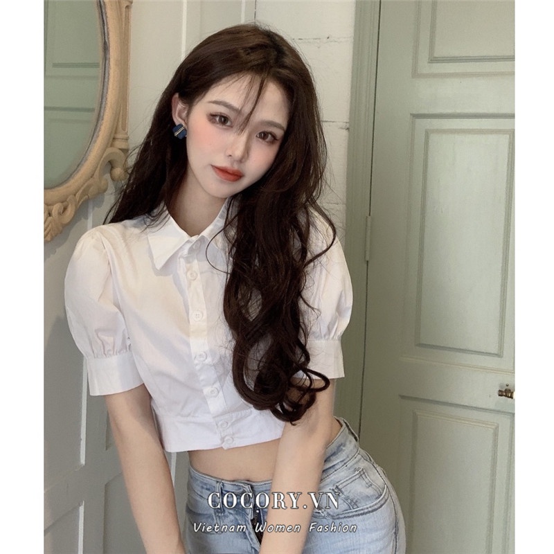 Cocory vn Áo Sơ Mi Trắng Tay Ngắn Dáng Rộng Phong Cách Cổ Điển Thời Trang Cho Nữ