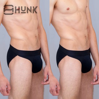 [Thiết kế hở sườn] Combo 2 Quần lót nam bikini Hunk hở sườn với túi kangaroo đen 2.0