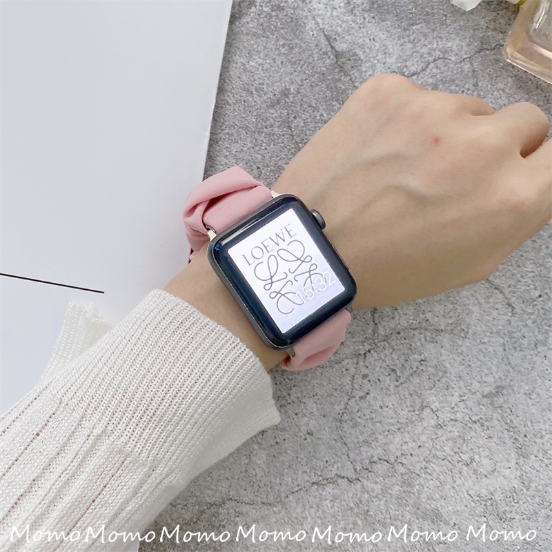 Dây Đeo Vải Co Giãn Màu Kẹo Cho Đồng Hồ Thông Minh Smart Watch Serise 7 6 5 4 3 2 1 45mm 41mm 40mm 44mm