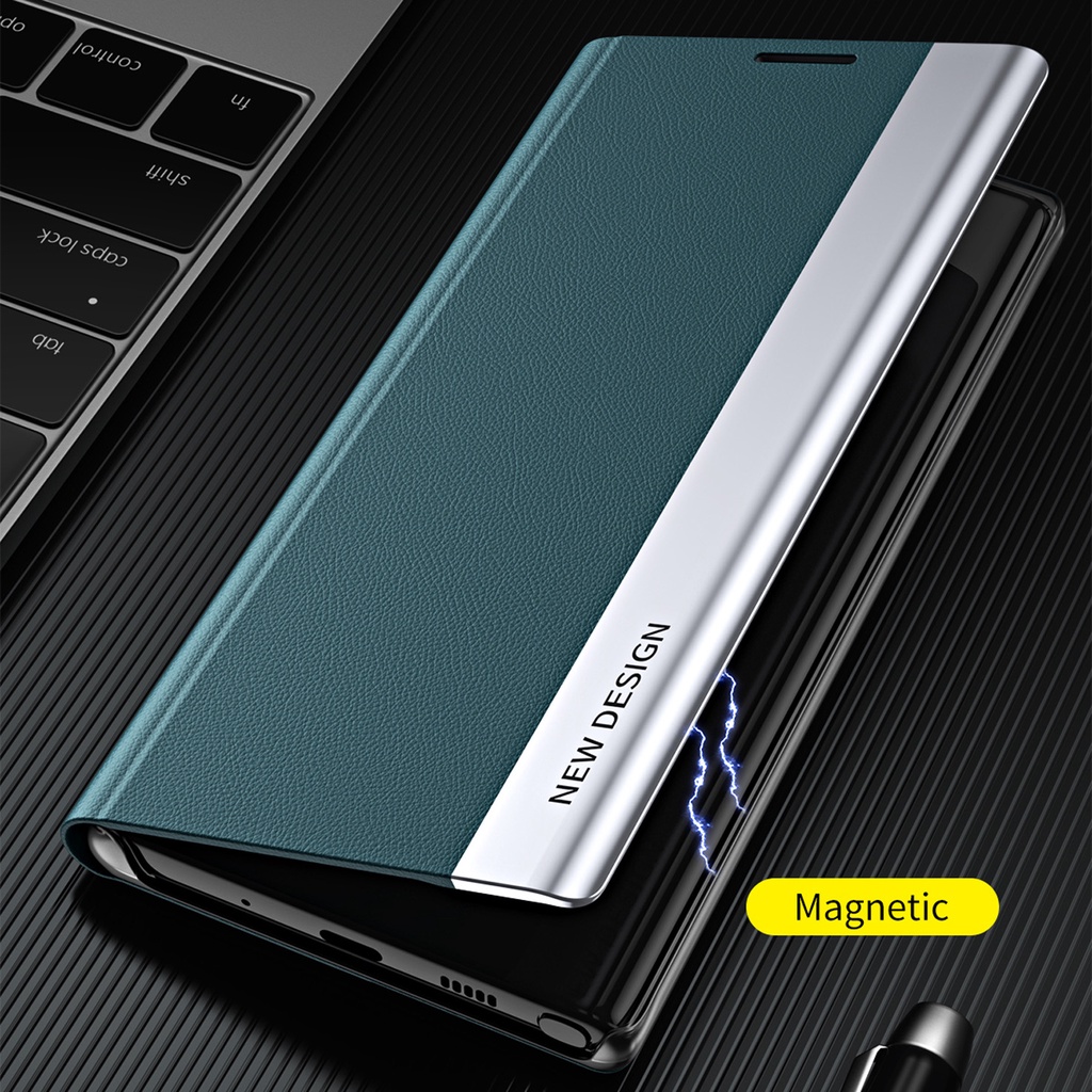 Ốp Điện Thoại Da Từ Tính Kiểu Ví Lật Có Ngăn Thẻ Sang Trọng Cho Samsung Galaxy S23 Ultra S22 Plus