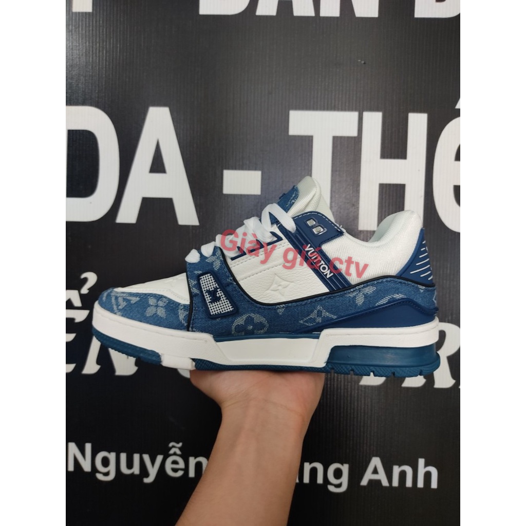 Giày thể thao lv xanh trắng