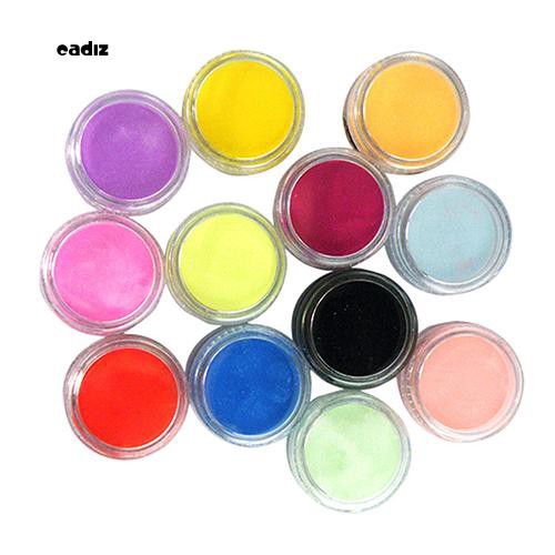 12 hũ bột acrylic UV 3D dùng cho trang trí móng tay DIY
