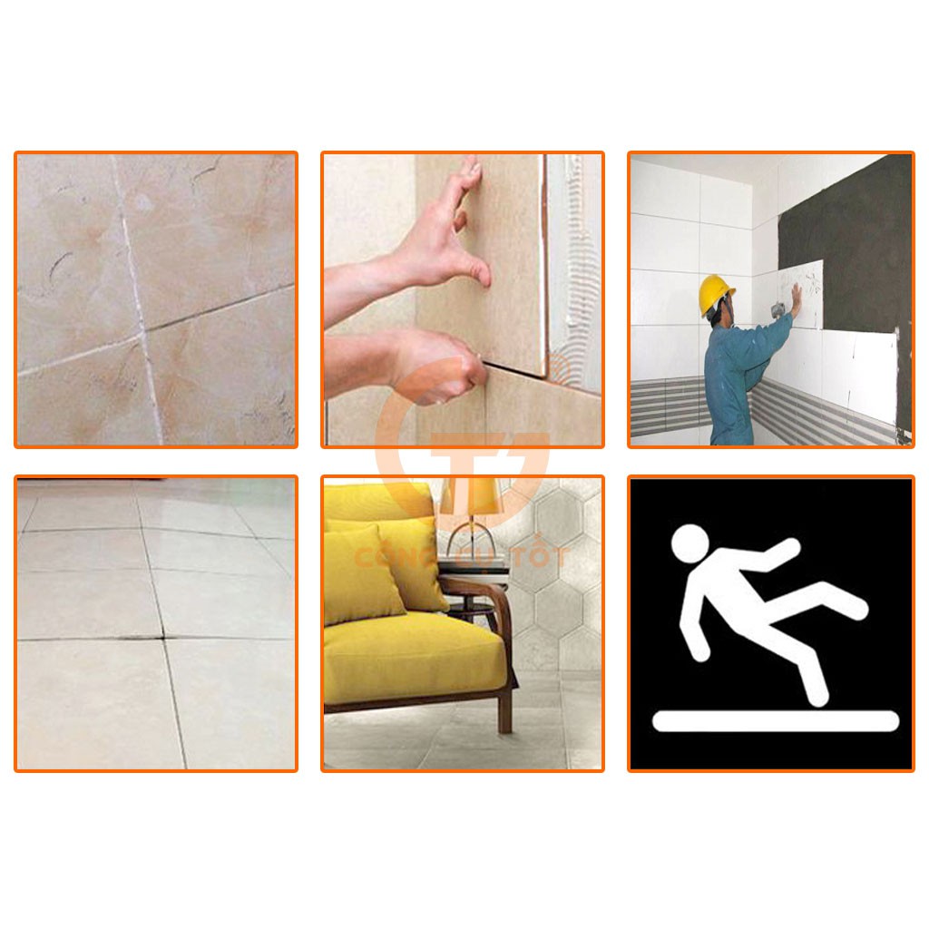 Ke cân bằng lát gạch tái sử dụng 1.5mm Ke vít ốp lát gạch men chữ túi 50 cái kèm cờ lê móc