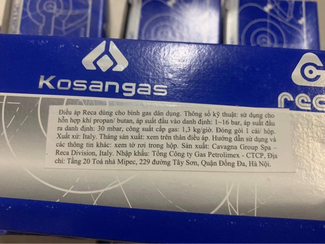 Van Gas Ý  RECA ( van ngang nhập khẩu ITALIA ),Van bếp gas tự ngắt gas an toàn - Tự động ngắt gas khi bị rò rỉ.