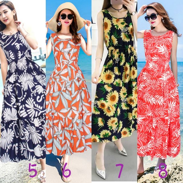 Đầm maxi lanh dài