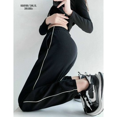 Quần bom ống bo tổ ong sọc viền