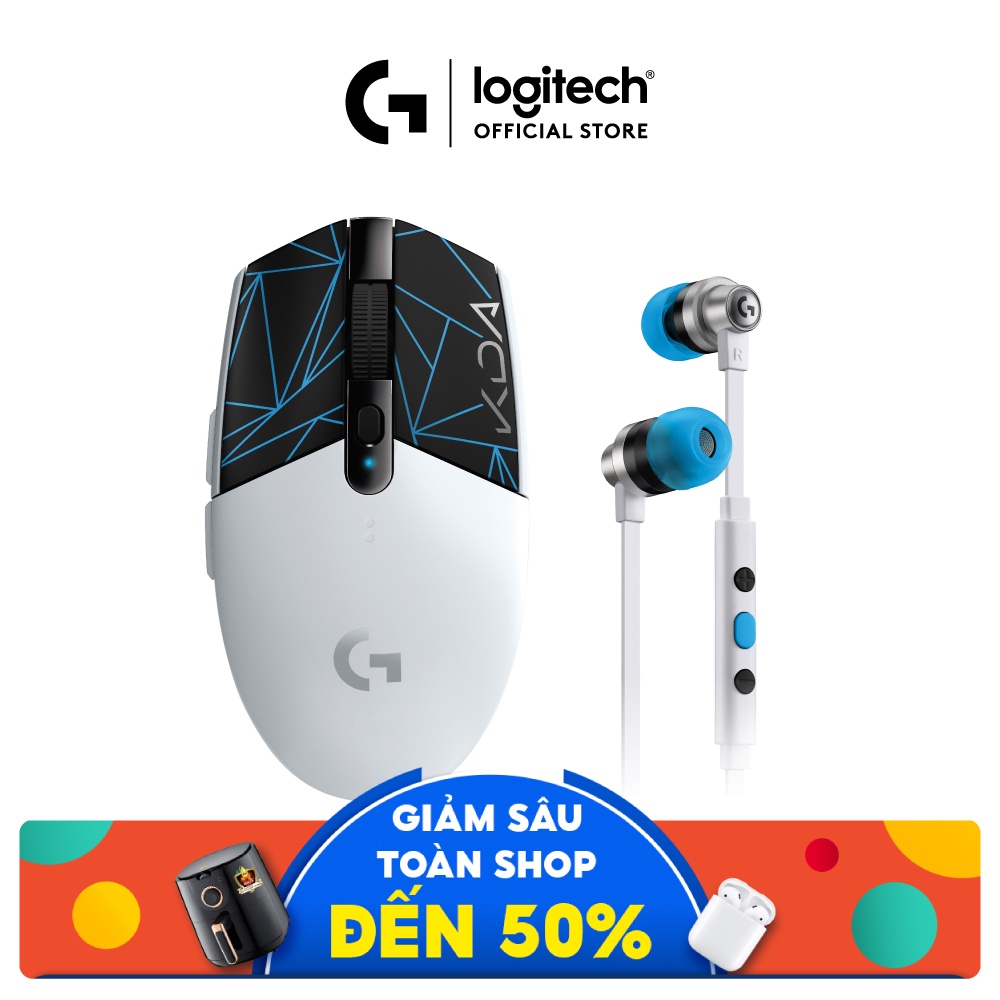 [ELLOGI12 giảm 5% tối đa 150k]Combo Chuột game không dây Logitech G304 KDA và Tai nghe Logitech G333 K/DA