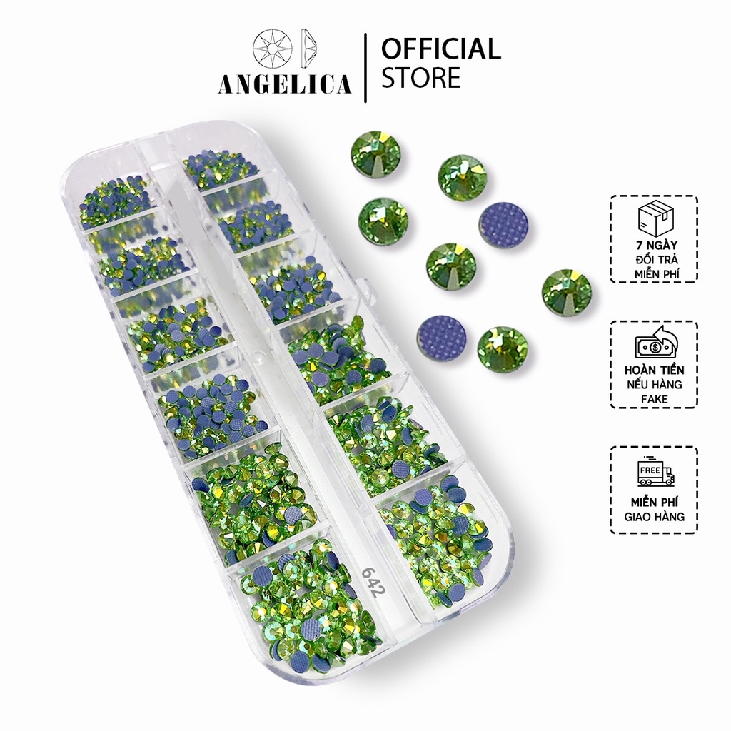 Đá Chân Lưới 12 Khía nail Heaven Peridot Đính Móng ANGELICA 642