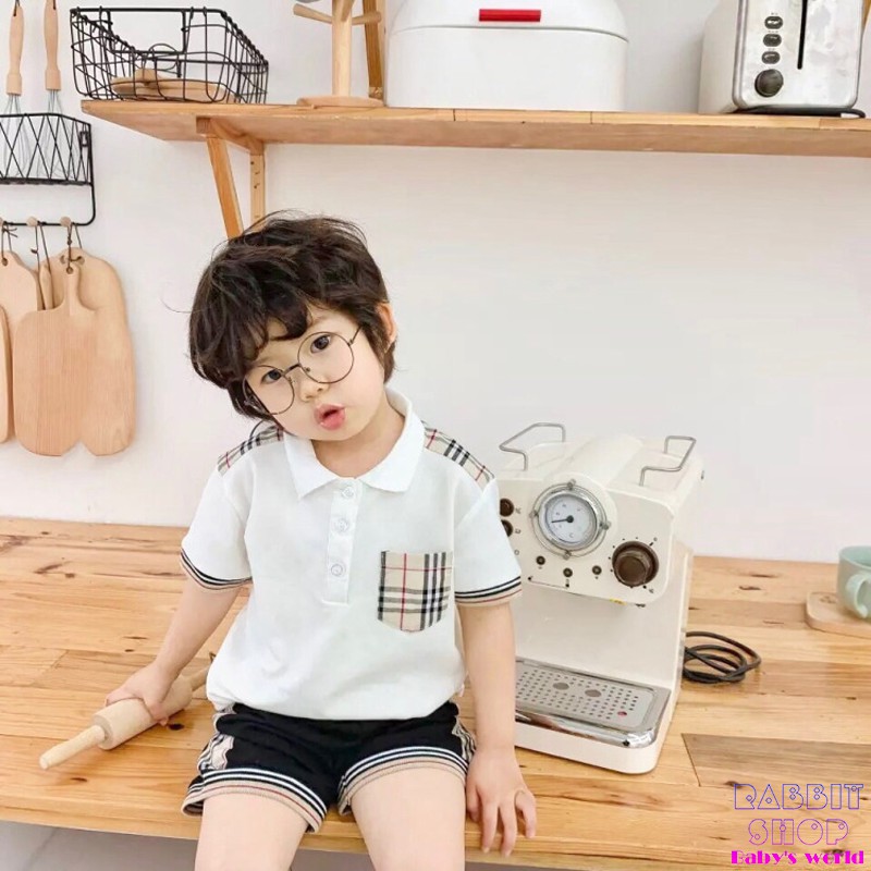 Bộ quần áo cho bé trai cộc tay cho bé áo thun cotton polo quần short công tử [MH14]