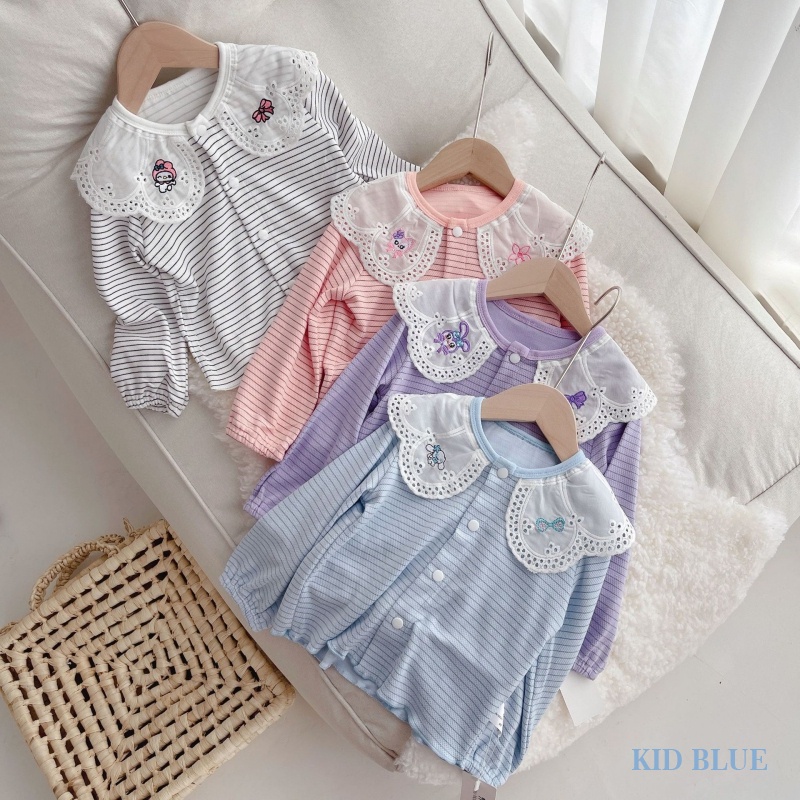 Áo Khoác Mỏng Cổ Búp Bê Phối Ren Thời Trang Mùa Thu Mới Cho Bé Gái