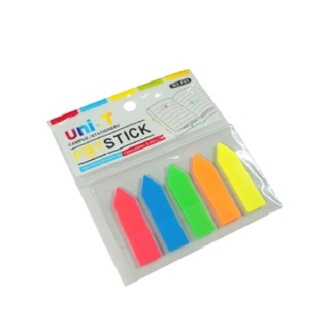 Giấy note 5 màu nhựa Giấy ghi chú 5 màu nhựa loại Uni-T - Pronoti CAM KẾT CHÍNH HÃNG