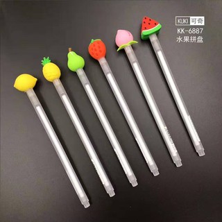 1 SET 10 CÂY - BÚT NƯỚC MỰC XANH KK-6887 NẮP HÌNH TRÁI CÂY