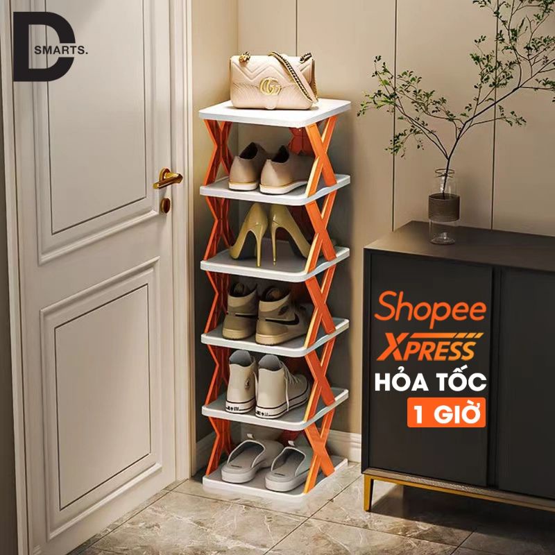 Kệ để giày dép chữ X thông minh có thể tháo lắp gấp gọn, kệ để đồ trang trí đa năng cao cấp