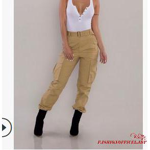 Quần jogger kiểu cargo quân đội dáng dài cho nữ