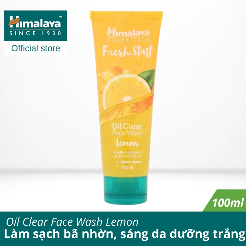 Sữa rửa mặt làm sáng da giảm bã nhờn Himalaya Fresh Start Oil Clear Face Wash Lemon 100ml