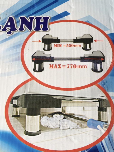 Chân Máy Giặt Tủ Lạnh Loại Lớn 55-77 Cm(Ship Hoả Tốc Nhanh)