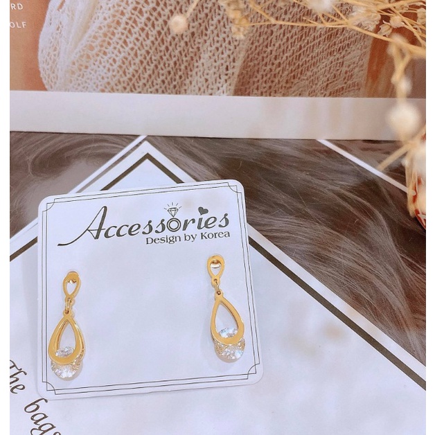 [FreeShip] Bông tai nữ titan đá E3-307a - CAM KẾT KHÔNG BAY MÀU