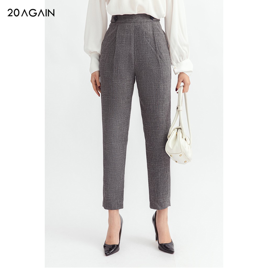 Quần suông nữ xếp 2 ly 20AGAIN đủ màu, đủ size, thanh lịch sang trọng QAA1121