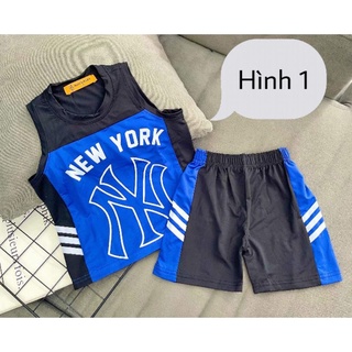 Bộ ba lỗ thể thao bé trai, bộ thun lạnh cho bé 21-38kg