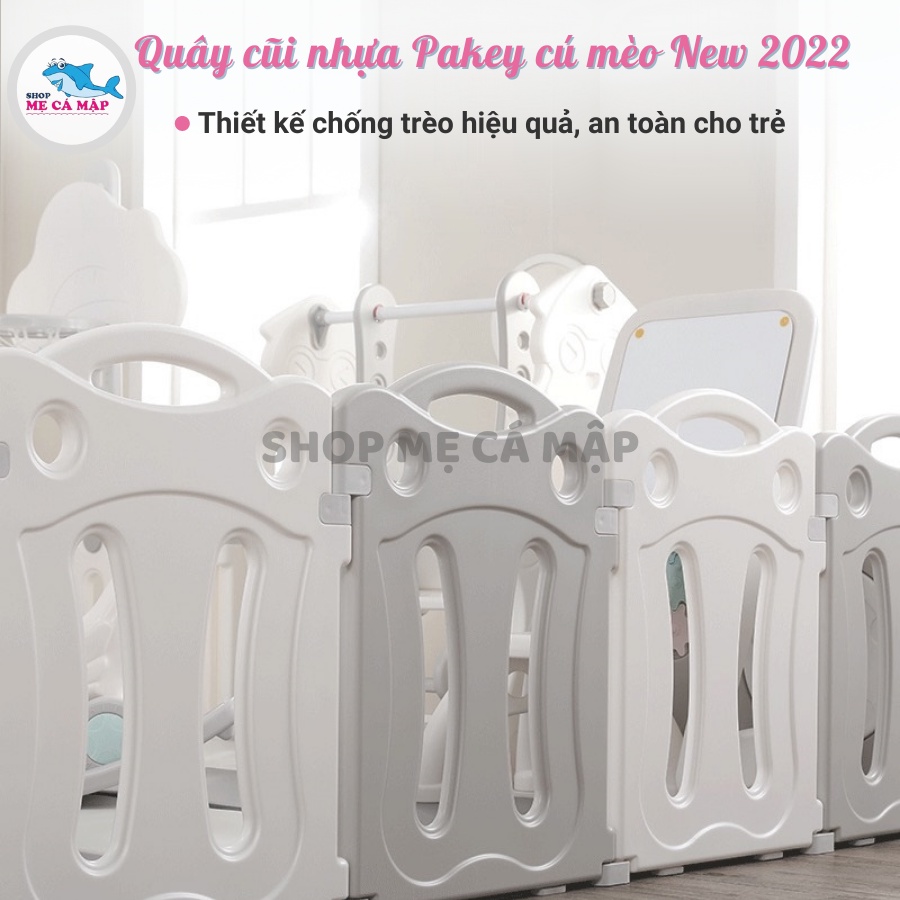Quây cũi nhựa Cú Mèo 8 món liên hoàn bản FULL cao cấp CÓ BỎNG RỔ