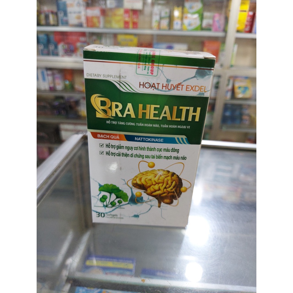 Viên Hoạt huyết Exdel BRA HEALTH - Tăng cường trí nhớ, ngừa cục máu đông - Hộp 90 viên, lọ 30 viên