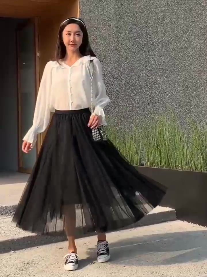 Chân Váy Lưới Xếp Ly Dáng Dài Cỡ Lớn Thời Trang Cho Nữ | BigBuy360 - bigbuy360.vn