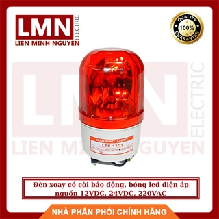 Lte-1101j đèn xoay có còi báo động, bóng led điện áp nguồn 12vdc, 24vdc, 220vac