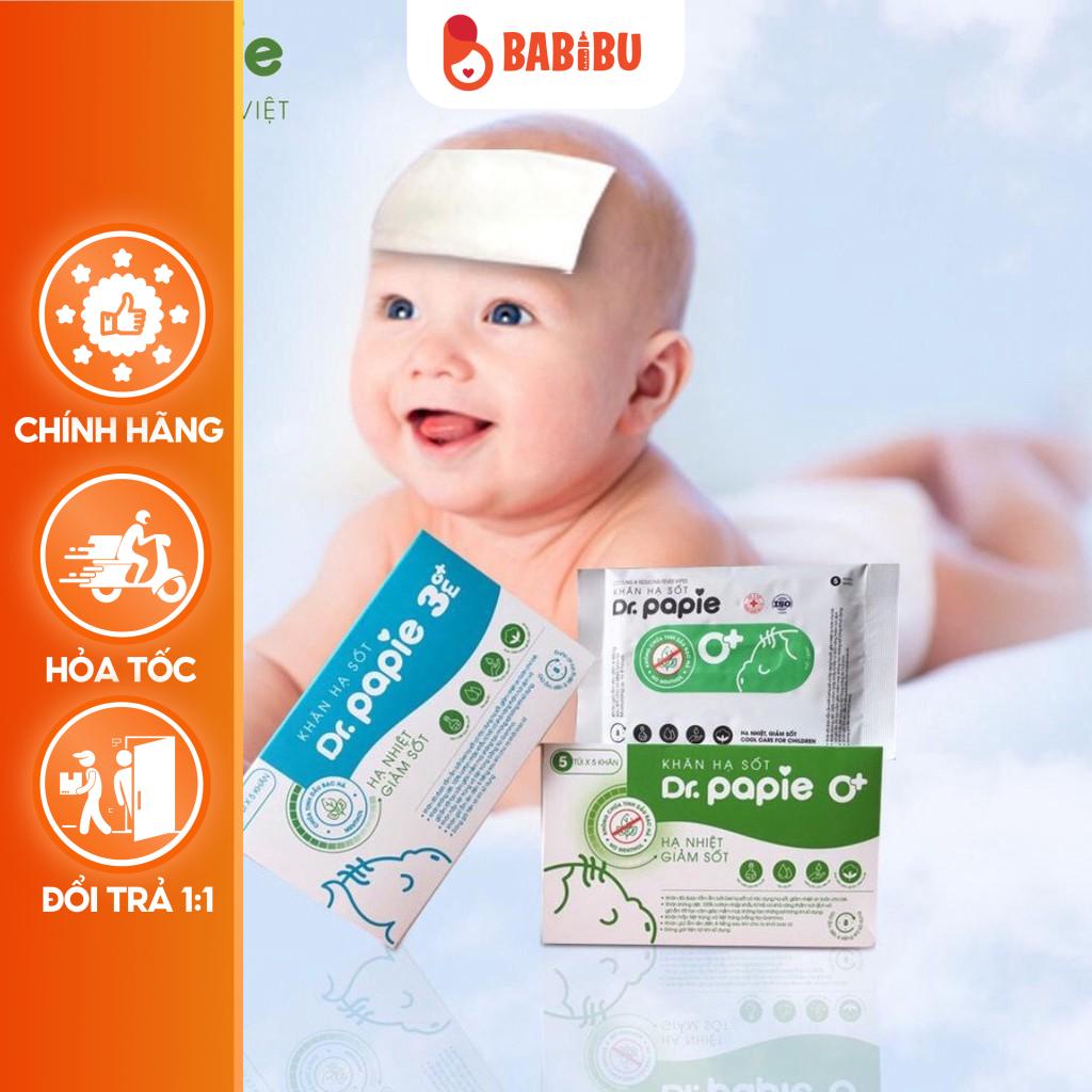 Date mới nhất, Khăn Lau Hạ Sốt Dr Papie Cho Bé, Hạ Nhiệt Giảm Sốt Ngắn Ngừa Co Giật Hộp 25 Tờ Babibu - KLHSDP