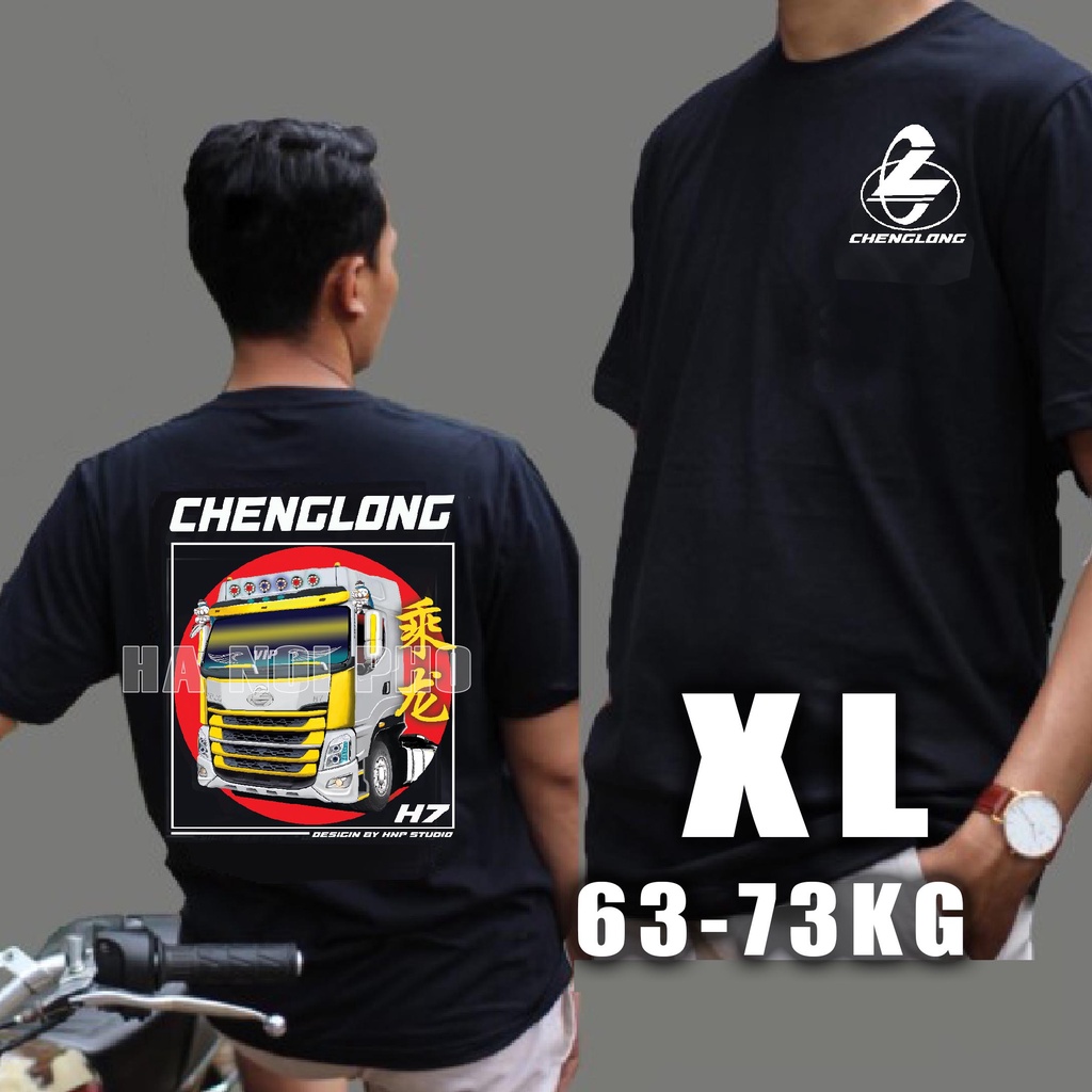 Áo thun xe tải Chenglong H7, Áo xe tải chất cotton mát, Logo Đẹp chống nhiễm màu, Áo thun mát