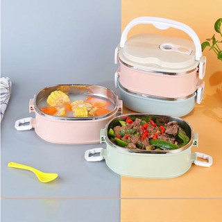 Hộp Đựng Cơm Giữ Nhiệt 2 Tầng 2 Lớp Inox 304 Chống Gỉ Và Tràn