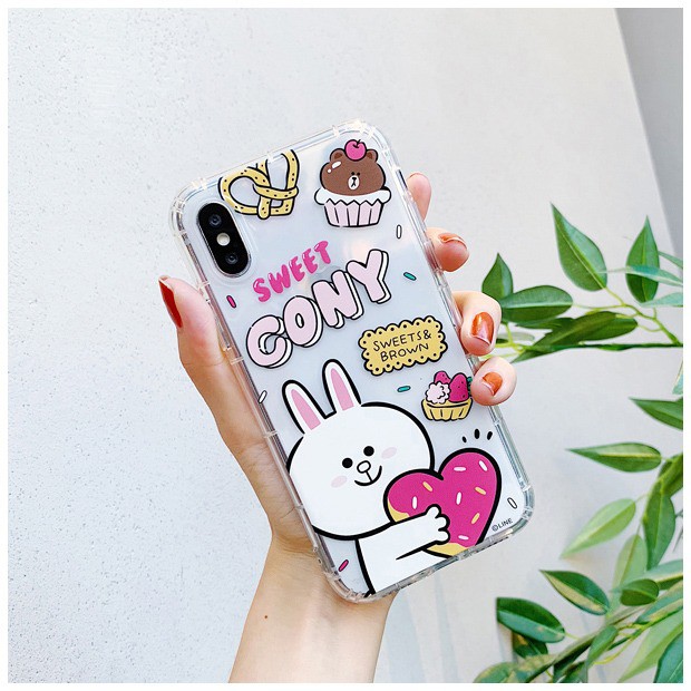 Line Friends Ốp Điện Thoại Họa Tiết Hoạt Hình Line Dễ Thương Cho Iphone Samsung Grand Prime A20 Oppo A7 F5 F7 F9 A3s Vivo Y91 Y93 Y95 V15