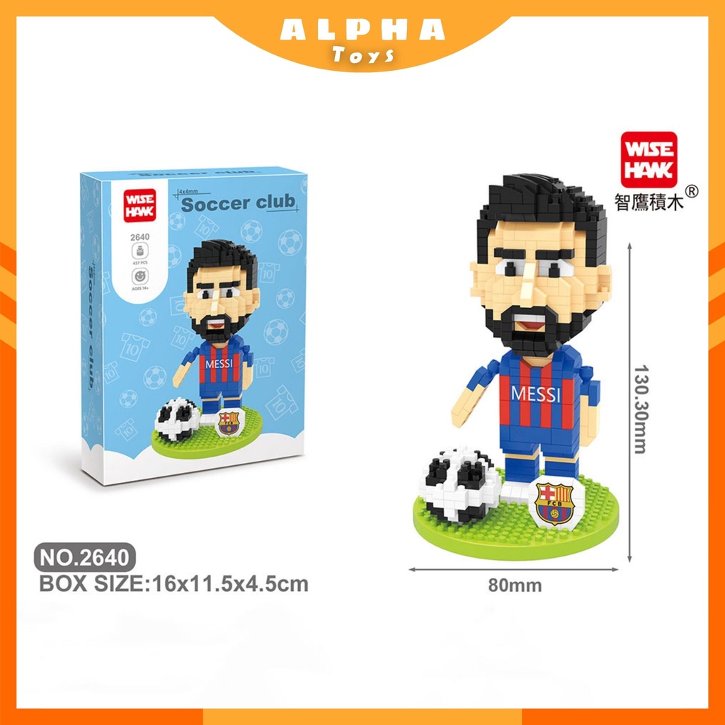 Lego Messi, Mô Hình Lắp Ráp Cầu Thủ Bóng Đá Messi – WISEHAWK - 2640