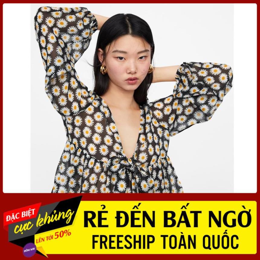 Áo ZARA chiffon voan hoa cúc họa mi xinh xắn AH7DXG44N10 ྇