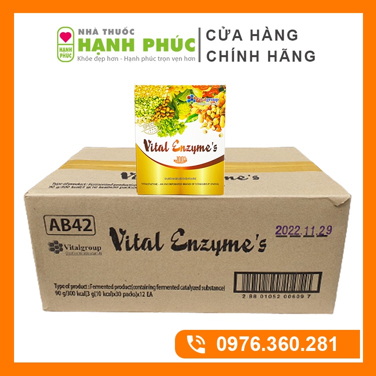 [COMBO 1 THÙNG 12 HỘP] Vital Enzymes Chính Hãng Cho Cả Gia Đình Cửa Sổ Vàng (30 gói/hộp)