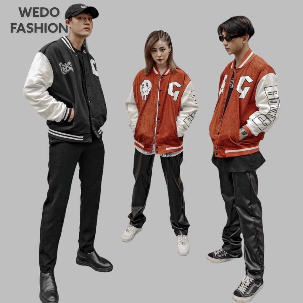 Áo khoác Bomber Unisex nam nữ, áo Khoác vải nhung Basic GONZO phong cách streetwear cá Tính WEDO