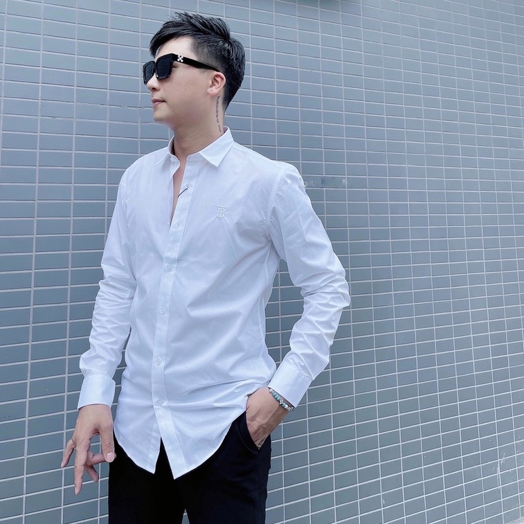 Áo sơ mi Burberry logo thêu TB