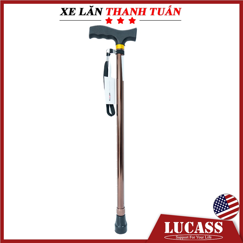 Gậy 1 chân Lucass Y-20/Y590 có thể điều chỉnh chiều cao, Inox - Hỗ trợ người cao tuổi đi lại dễ dàng